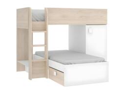 Vente-unique Reversible Corner Bunk Beds - 2 X 90 X 190 Cm - Integrated Storage in Light Oak - Size: Single - thumbnail 7
