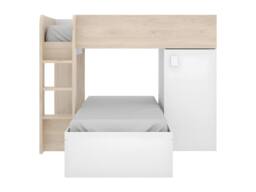 Vente-unique Reversible Corner Bunk Beds - 2 X 90 X 190 Cm - Integrated Storage in Light Oak - Size: Single - thumbnail 2