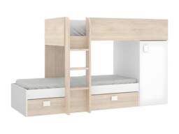 Vente-unique Reversible Corner Bunk Beds - 2 X 90 X 190 Cm - Integrated Storage in Light Oak - Size: Single - thumbnail 8
