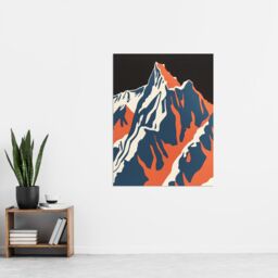 "Artery8 Andes Mountain Climbing Orange Blue Colour Block Wall Art Print - Size: W12"" x H16""" - thumbnail 4