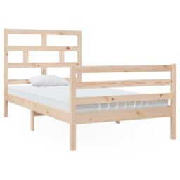 Berkfield Home Bed Frame Solid Wood Pine 100x200 cm in Brown - thumbnail 2