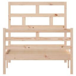 Berkfield Home Bed Frame Solid Wood Pine 100x200 cm in Brown - thumbnail 4