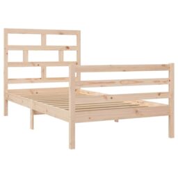 Berkfield Home Bed Frame Solid Wood Pine 100x200 cm in Brown - thumbnail 3