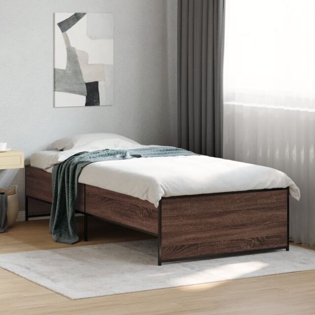 Berkfield Home Bed Frame without Mattress Brown Oak 90x200 cm - image 1