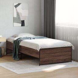 Berkfield Home Bed Frame without Mattress Brown Oak 90x200 cm - thumbnail 1
