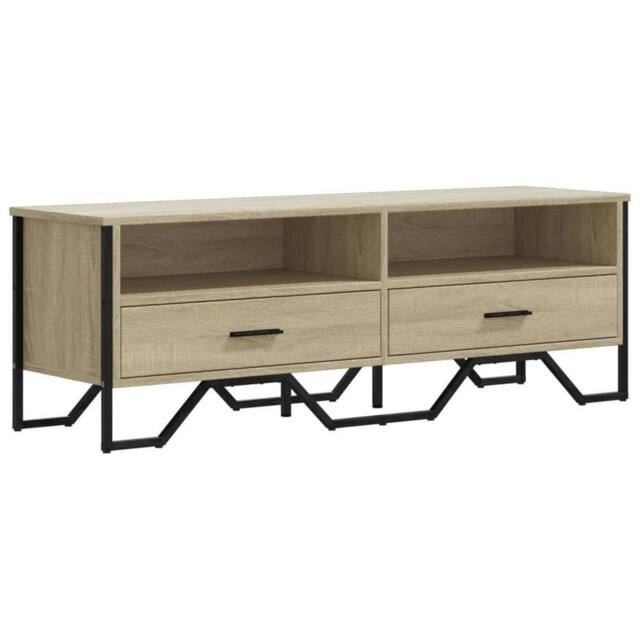 Berkfield Home TV Cabinet Sonoma Oak 122x34x41 cm Engineered Wood in Light Tan - Size: 122 x 34 x 41 cm - image 1