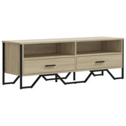 Berkfield Home TV Cabinet Sonoma Oak 122x34x41 cm Engineered Wood in Light Tan - Size: 122 x 34 x 41 cm - thumbnail 1