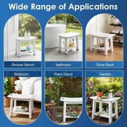 Kelvenix Stool Footrest Bathroom 2-Tier in White - thumbnail 5
