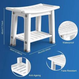 Kelvenix Stool Footrest Bathroom 2-Tier in White - thumbnail 2