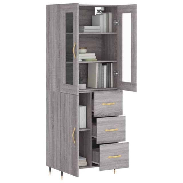 Berkfield Home Highboard Grey Sonoma 69.5x34x180 cm Engineered Wood - image 1