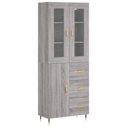 Berkfield Home Highboard Grey Sonoma 69.5x34x180 cm Engineered Wood - thumbnail 3