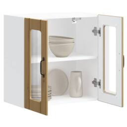 Berkfield Home Kitchen Wall Cabinet with Glass Door Lucca Artisan Oak Engineered Wood in Brown - thumbnail 5