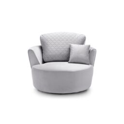 Abakus Direct Chicago Spill-Proof Velvet Swivel Chair in Light Grey - thumbnail 2