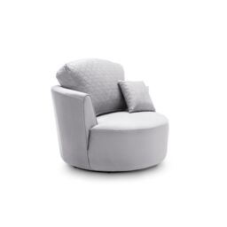 Abakus Direct Chicago Spill-Proof Velvet Swivel Chair in Light Grey - thumbnail 3