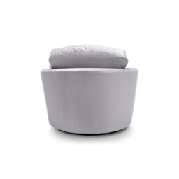 Abakus Direct Chicago Spill-Proof Velvet Swivel Chair in Light Grey - thumbnail 4