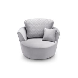 Abakus Direct Chicago Spill-Proof Velvet Swivel Chair in Light Grey - thumbnail 5