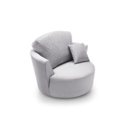 Abakus Direct Chicago Spill-Proof Velvet Swivel Chair in Light Grey - thumbnail 6