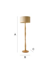 ValueLights Victoria Light Wood Traditional Stem Floor Lamp with Fabric Drum Shade in Natural - thumbnail 9