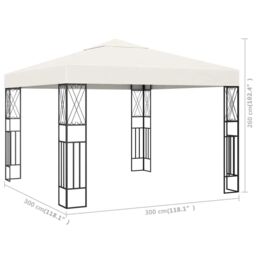 Berkfield Home Gazebo 3x3 m Cream Fabric in Beige - thumbnail 5