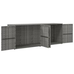 Berkfield Home Garden Storage Cabinet Grey 198x55.5x80 cm Poly Rattan - thumbnail 3