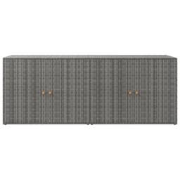 Berkfield Home Garden Storage Cabinet Grey 198x55.5x80 cm Poly Rattan - thumbnail 4