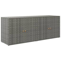 Berkfield Home Garden Storage Cabinet Grey 198x55.5x80 cm Poly Rattan - thumbnail 2