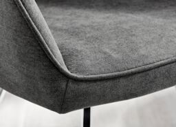 FurnitureboxUK Novara Round Glass Dining Table & 4 Falun Silver Leg Chairs in Dark Grey - thumbnail 8