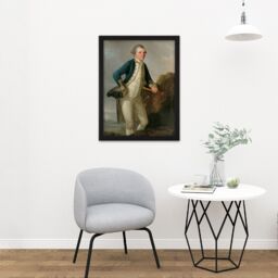 "Artery8 Wall Art Print Webber Portrait Captain James Cook Large Framed Wall Décor Art in Light Oak - Size: W18"" x H24""" - thumbnail 2