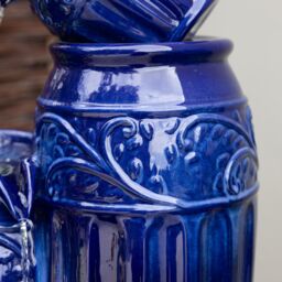 Primrose Aber Blue Ceramic Cascading Vase Water Feature with LED Lights 87cm - thumbnail 5