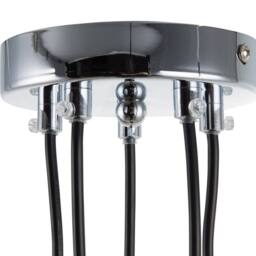 Wyld and Coco 5-Light Industrial Pendant Lamp Black Iron with Orange Interior - thumbnail 7