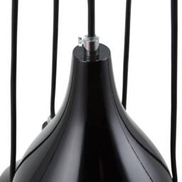 Wyld and Coco 5-Light Industrial Pendant Lamp Black Iron with Orange Interior - thumbnail 6