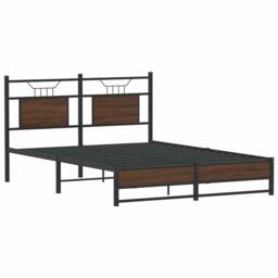 Berkfield Home Bed Frame without Mattress Brown Oak 140x200 cm Engineered Wood - thumbnail 3