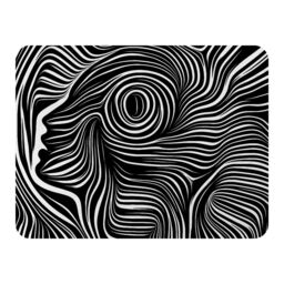 Benjamin Tate Design woodcut style on the subject of human soul Designer Blanket in Natural - Size: 120 cm x 150 cm - thumbnail 1