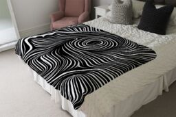 Benjamin Tate Design woodcut style on the subject of human soul Designer Blanket in Natural - Size: 120 cm x 150 cm - thumbnail 4