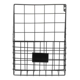 SPETLEK Simple Wire Magazine Newspaper Basket Wall Black1x in Black - Size: Large - thumbnail 3