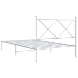 Berkfield Home Metal Bed Frame without Mattress with Headboard White 107x203cm - Size: 107x203 cm - thumbnail 6