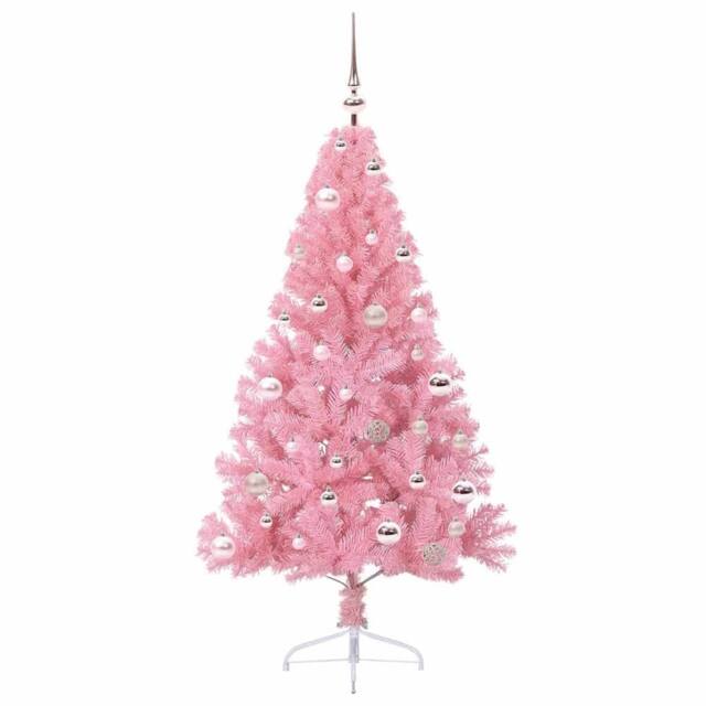 Berkfield Home Beautiful Artificial Pre-lit Christmas Tree with 150 LEDs Pink 15 - image 1