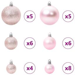 Berkfield Home Beautiful Artificial Pre-lit Christmas Tree with 150 LEDs Pink 15 - thumbnail 6