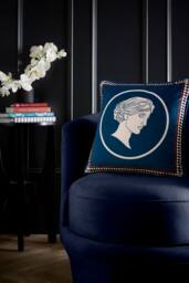 Laurence Llewelyn-Bowen 'Goddess' Velvet Filled Cushion in Teal - Size: 43 cm x 43 cm