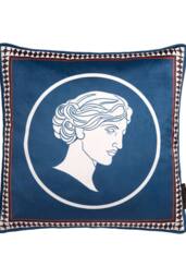 Laurence Llewelyn-Bowen 'Goddess' Velvet Filled Cushion in Teal - Size: 43 cm x 43 cm - thumbnail 2