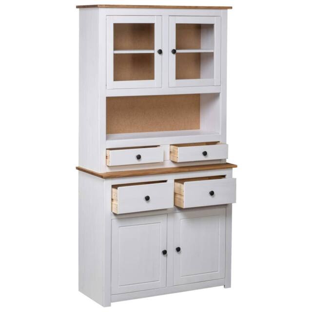 Berkfield Home Highboard White 93x40.5x180 cm Solid Pine Panama Range - image 1
