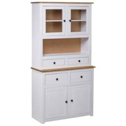 Berkfield Home Highboard White 93x40.5x180 cm Solid Pine Panama Range - thumbnail 2
