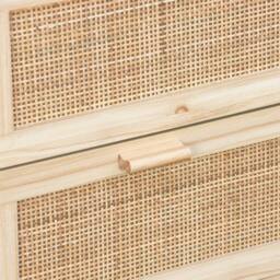 sweeek 3-drawer Chest With Cane & Wooden Effect in Light Brown - thumbnail 4