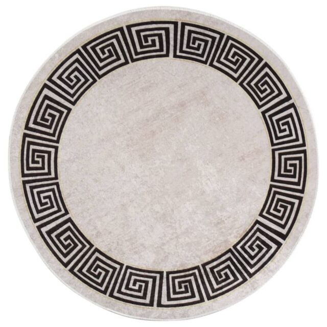Berkfield Home Rug Washable 120 cm Light Beige Anti Slip - Size: 100 cm diameter - image 1