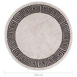 Berkfield Home Rug Washable 120 cm Light Beige Anti Slip - Size: 100 cm diameter - thumbnail 5