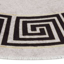 Berkfield Home Rug Washable 120 cm Light Beige Anti Slip - Size: 100 cm diameter - thumbnail 3