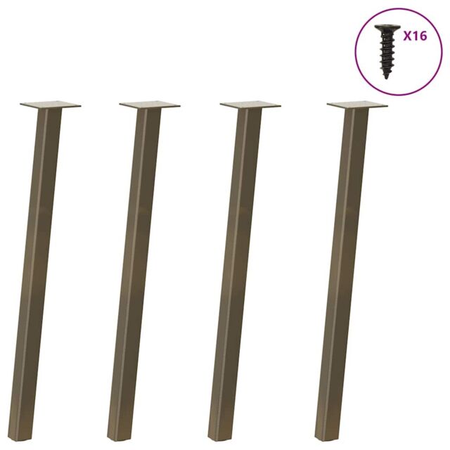 Berkfield Home Coffee Table Legs 4 pcs Natural Steel 72 cm Steel in Brown - image 1