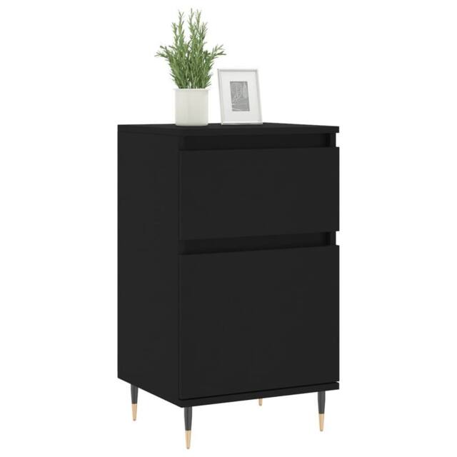 Berkfield Home Sideboards 2 pcs Black 40x35x70 cm Engineered Wood - Size: 40 x 35 x 70 cm - image 1
