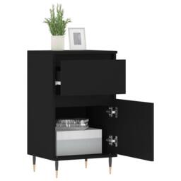 Berkfield Home Sideboards 2 pcs Black 40x35x70 cm Engineered Wood - Size: 40 x 35 x 70 cm - thumbnail 4