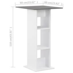 Berkfield Home Durable Bar Table White & Anthracite Grey 60x60x110 cm - Size: 60 x 60 x 110 cm - thumbnail 6